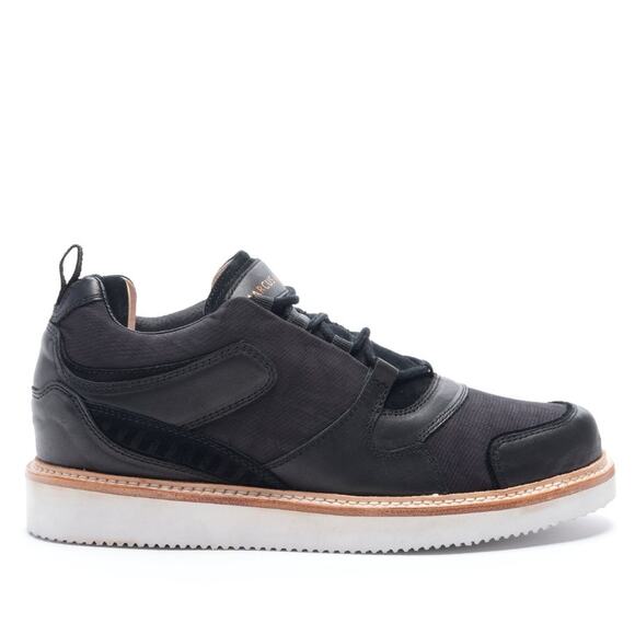 MARCUS ALEXANDER Mens Barlow Low Top Sneakers US 13 EU 46 Black Leather NWOB - Picture 2 of 12